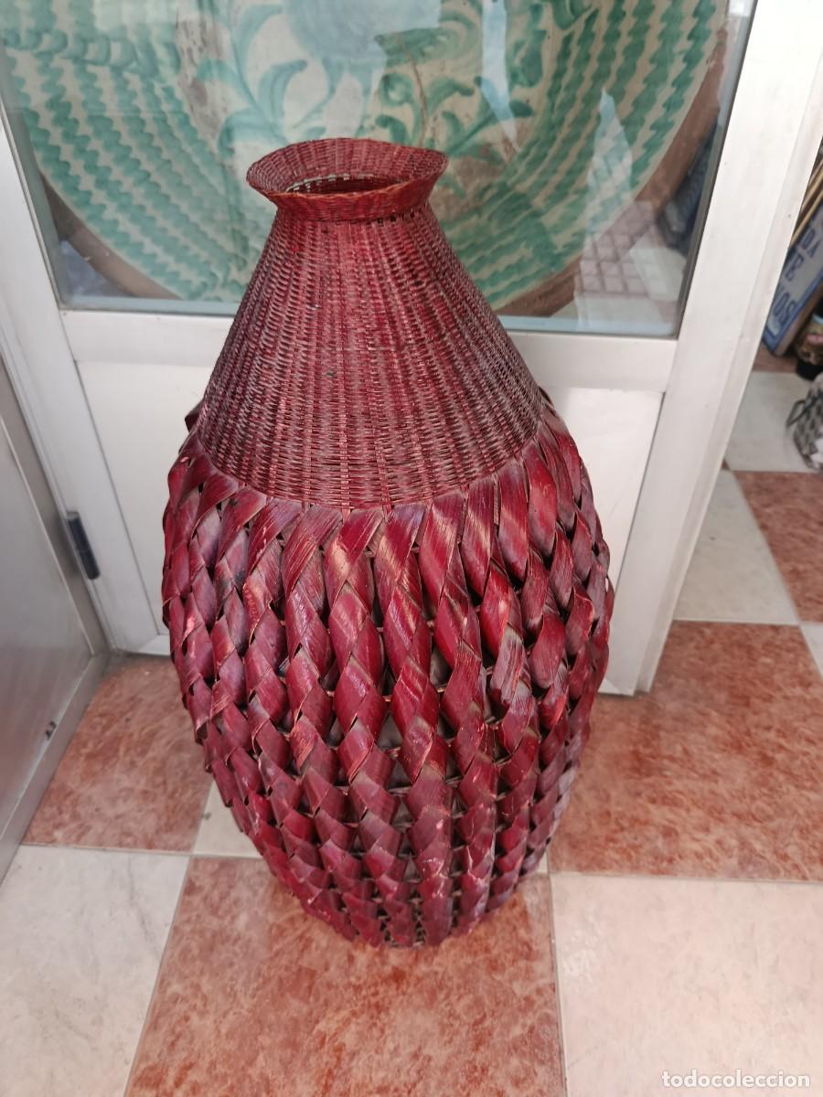 Vintage: Precioso florero de fibras vegetales