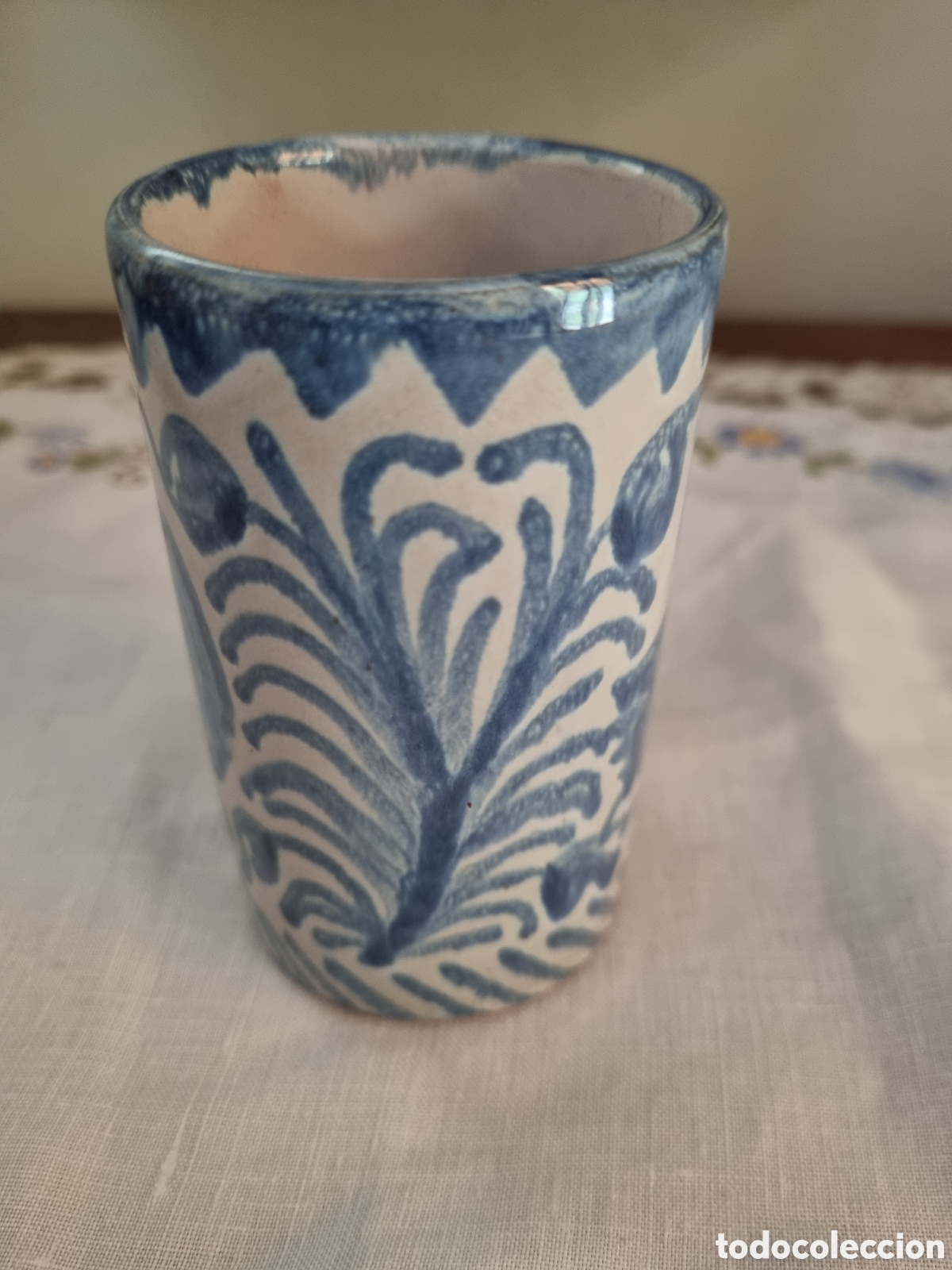 Vintage: Encarnaci&oacute;n Cer&aacute;micas. Granada. Jarr&oacute;n artesanal. Pintado a mano. 9 cm alto.