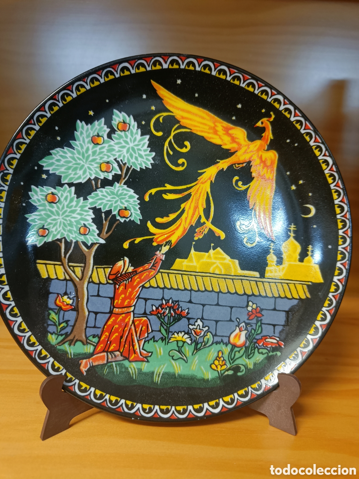 Vintage: PLATO VINTAGE RUSO DECORACION PAJARO DE FUEGO.