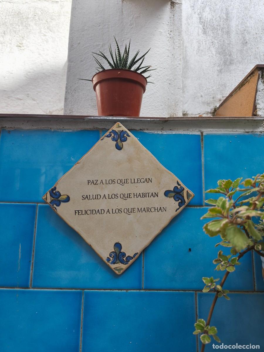 Vintage: Azulejo romboidal con frase. - Foto 2