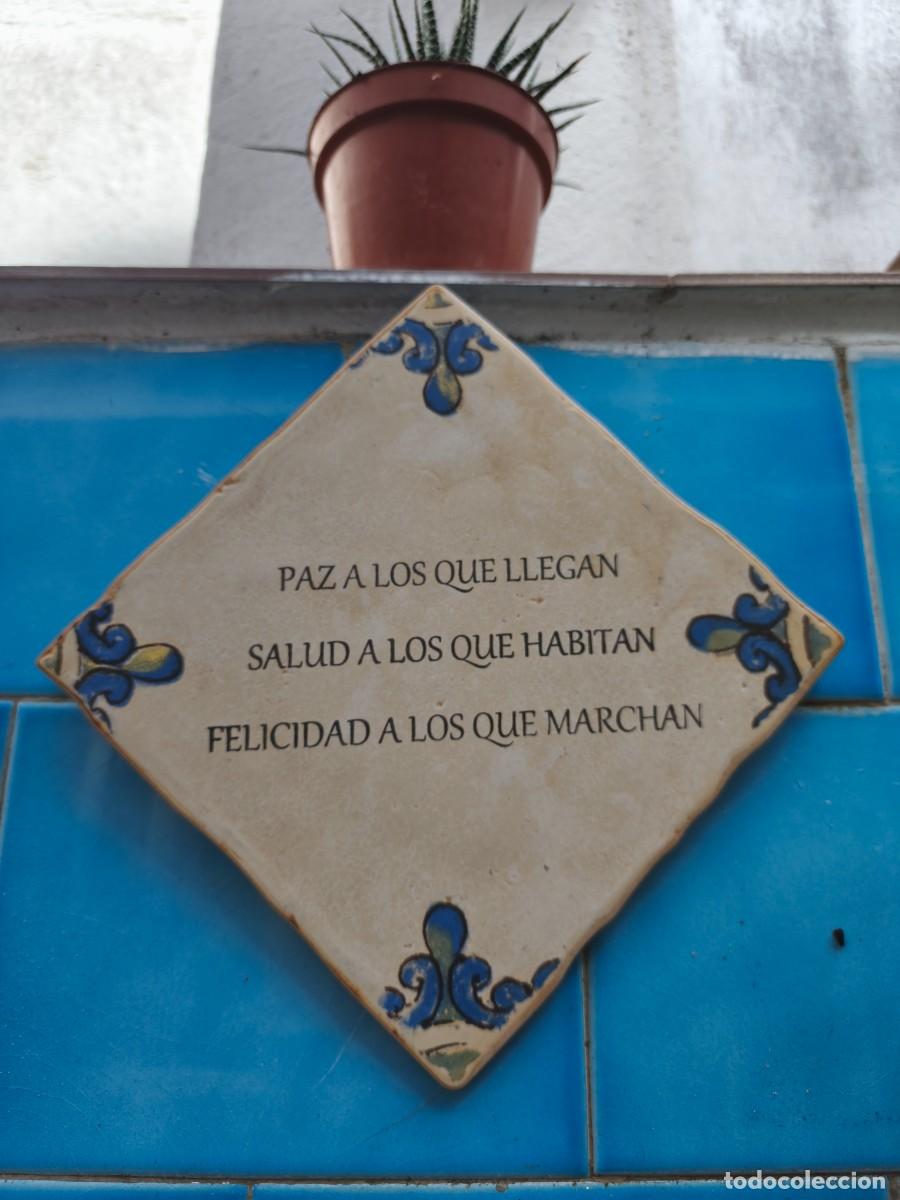 Vintage: Azulejo romboidal con frase. - Foto 3