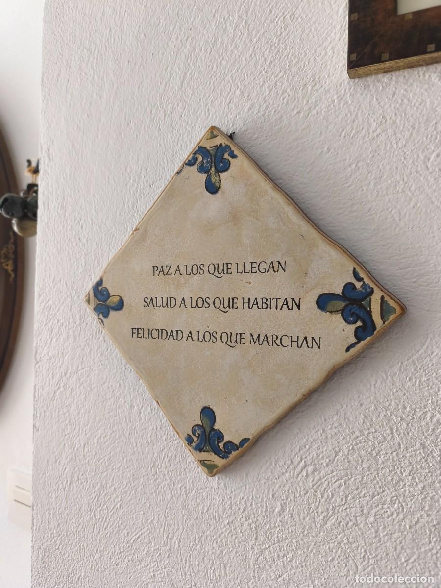 Vintage: Azulejo romboidal con frase. - Foto 4