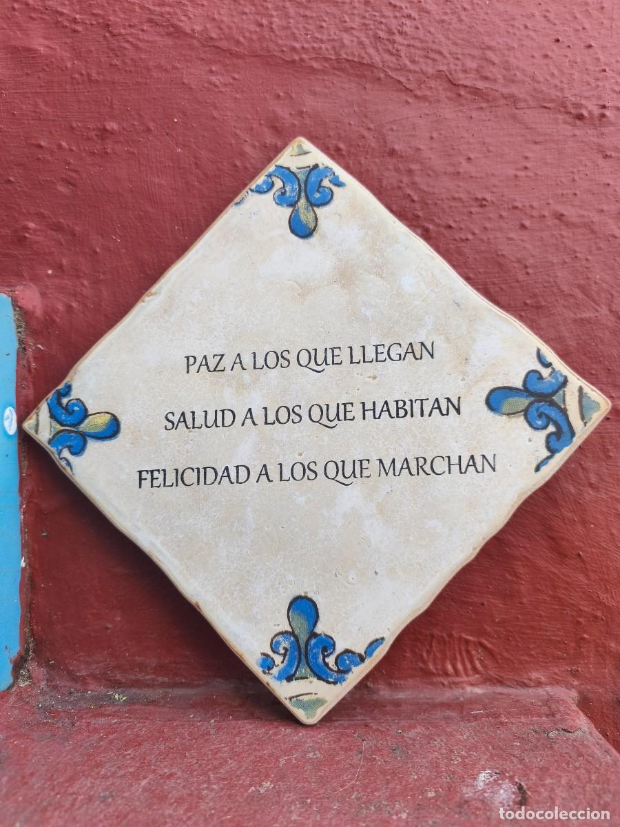 Vintage: Azulejo romboidal con frase. - Foto 5
