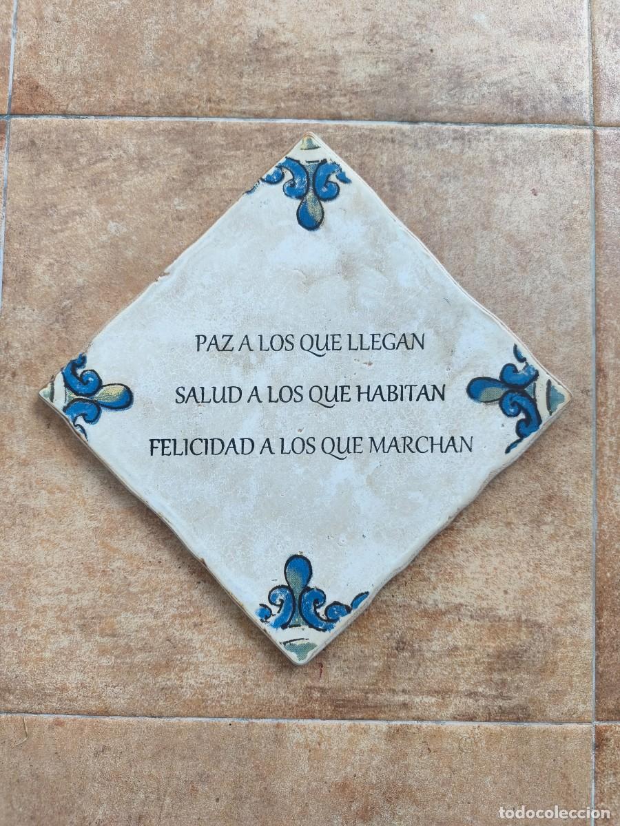 Vintage: Azulejo romboidal con frase. - Foto 6