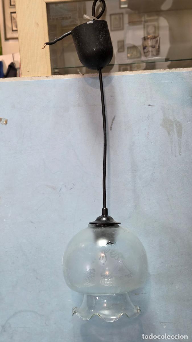 Vintage: lampara de mesa de cristal - Foto 1