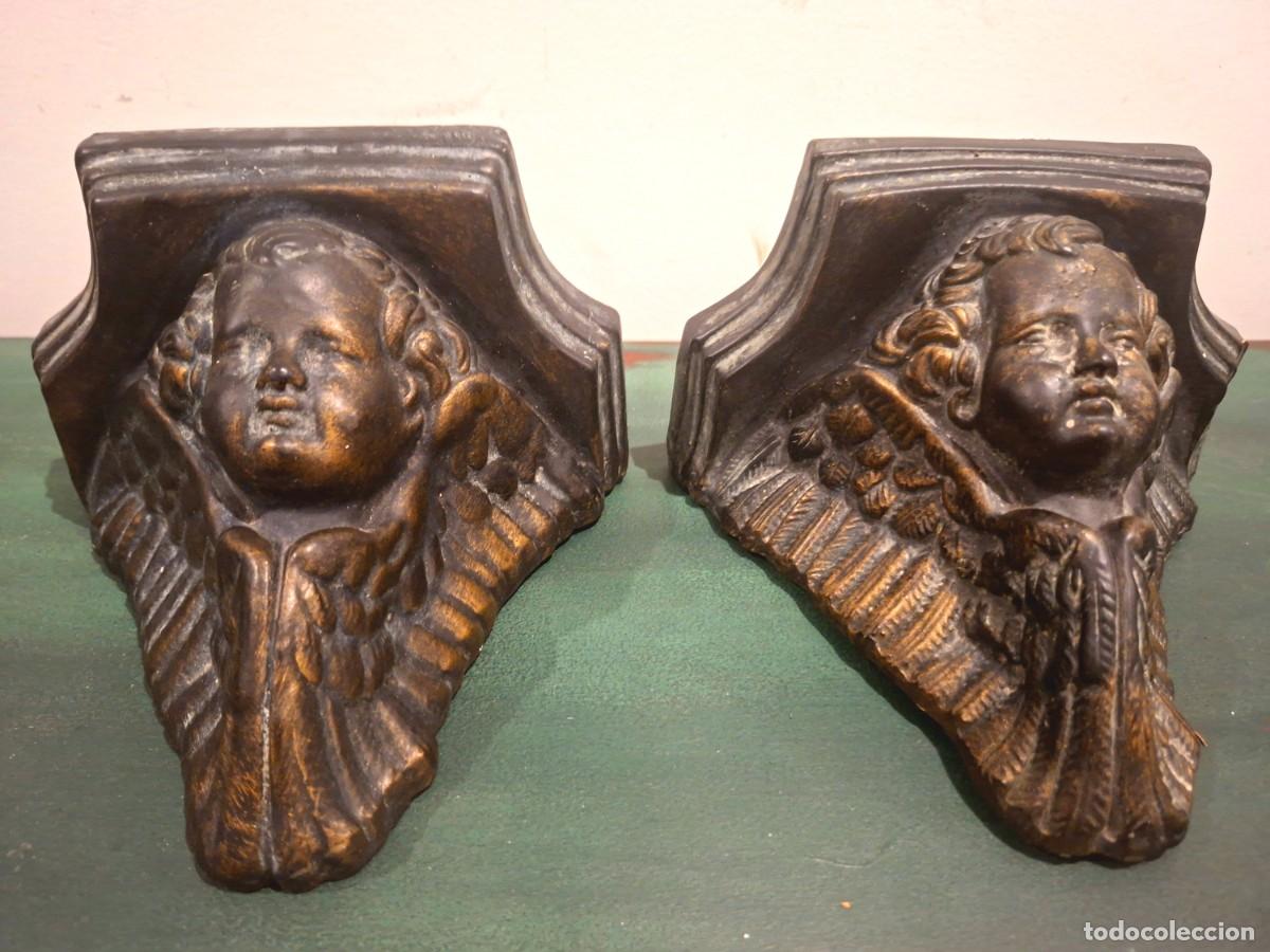 Vintage: Pareja de m&eacute;nsulas con querubines &ndash; Decoraci&oacute;n Vintage Estilo florentino &ndash; ca. 1940
