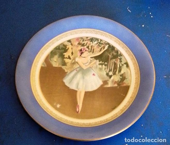 Vintage: plato decorativo de porcelana Santa Clara serie impresionistas, Degas. a&ntilde;os 60-70