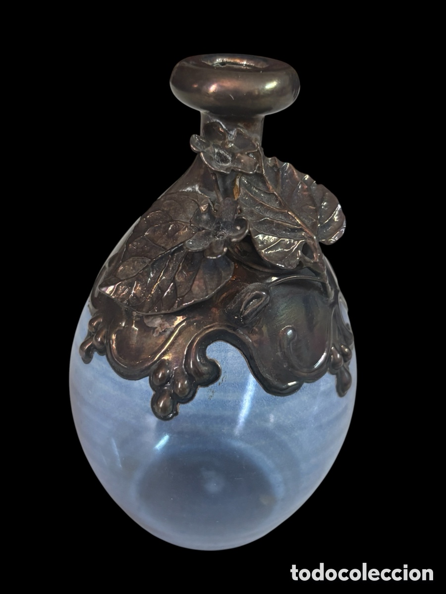 Vintage: Perfumero antiguo. Cristal y Plata.