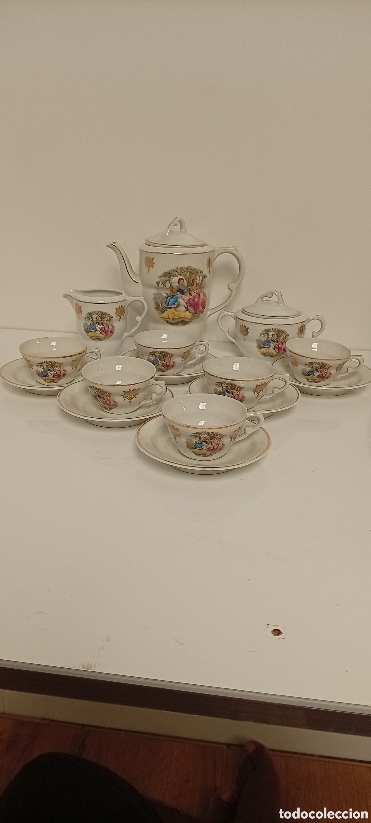 Vintage: JUEGO DE CAFE DE PORCELANA SANTACLARA