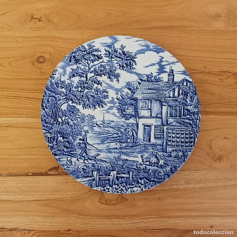 Vintage: Plato llano grande de cer&aacute;mica The Hunter by Myott