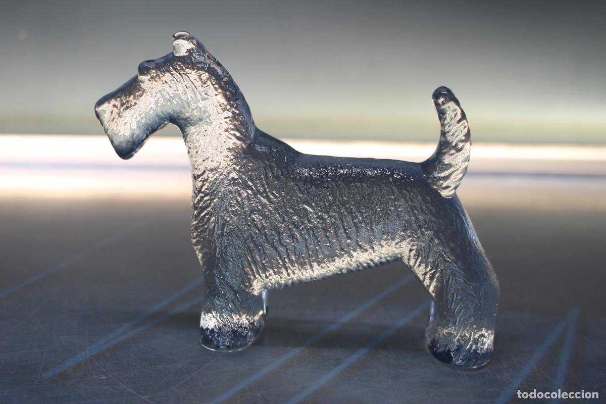 Vintage: Perro de cristal, vidrio de Kosta Boda. Dise&ntilde;o de Bertil Vallien. A&ntilde;os 70.