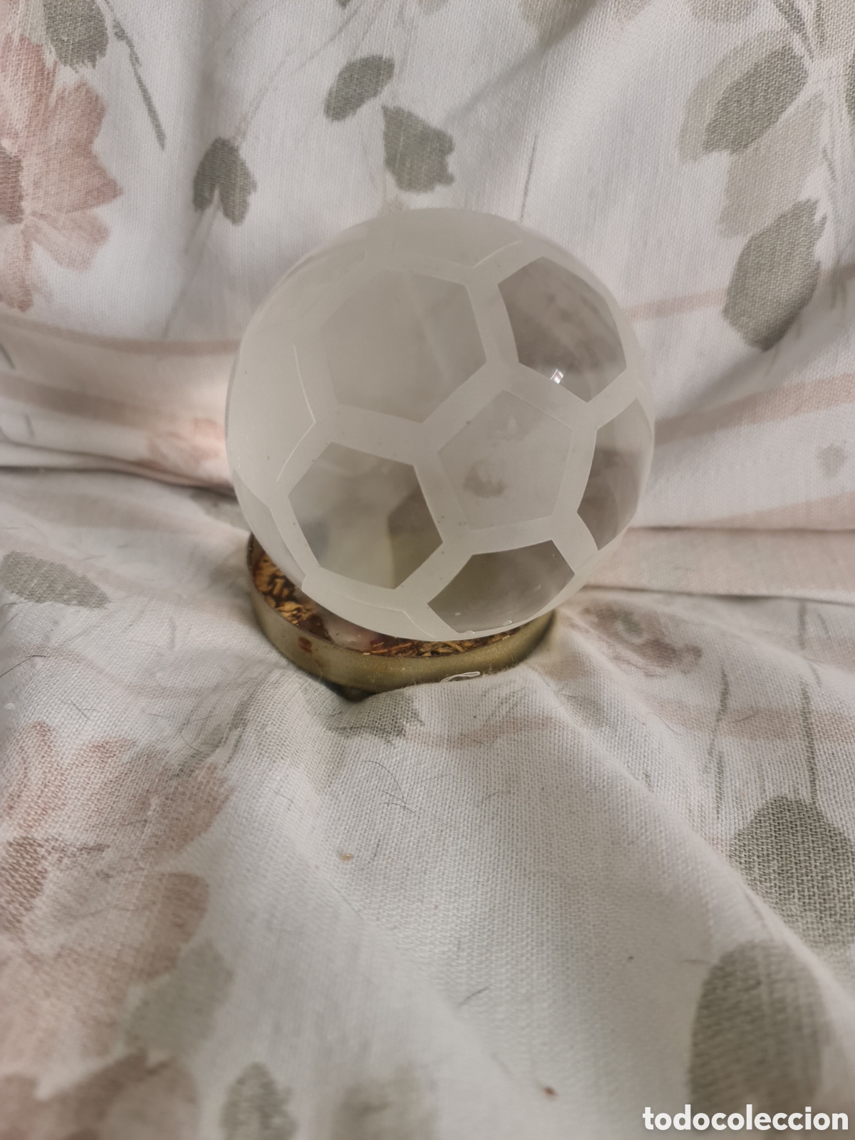 Vintage: Esfera de Cristal Macizo Artesanal &ndash; Dise&ntilde;o Geom&eacute;trico (Coleccionismo)