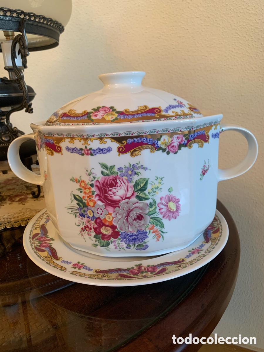 Vintage: Sopera grande y plato de porcelana Limoges