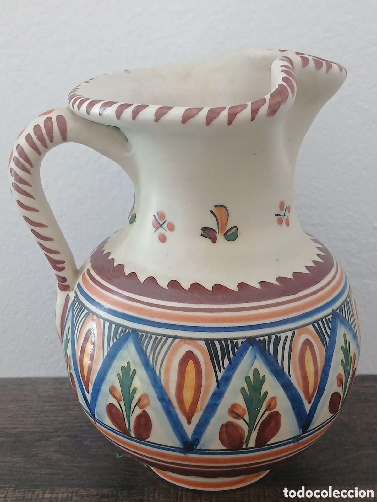 Vintage: ntigua Jarra de cer&aacute;mica tradicional, firmado en base S Toledo, 16 cm.