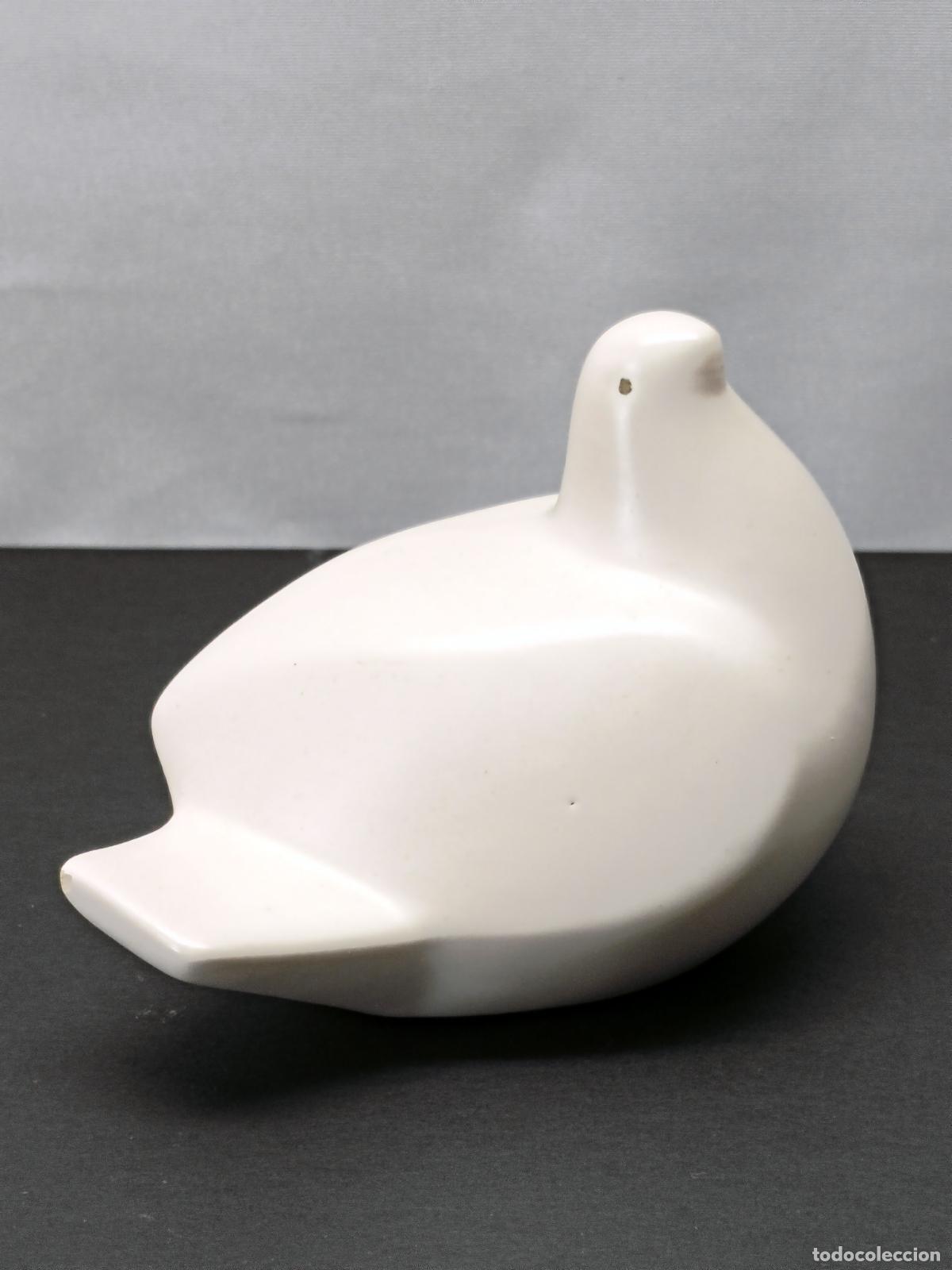 Vintage: Figura cubista de ceramica vintage blanca - paloma