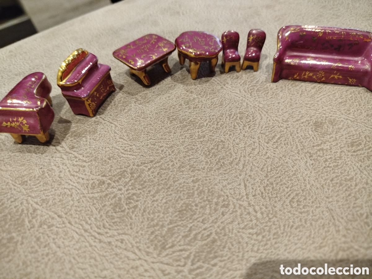 Vintage: Lote de miniaturas de porcelana vintage - Sal&oacute;n 7 piezas
