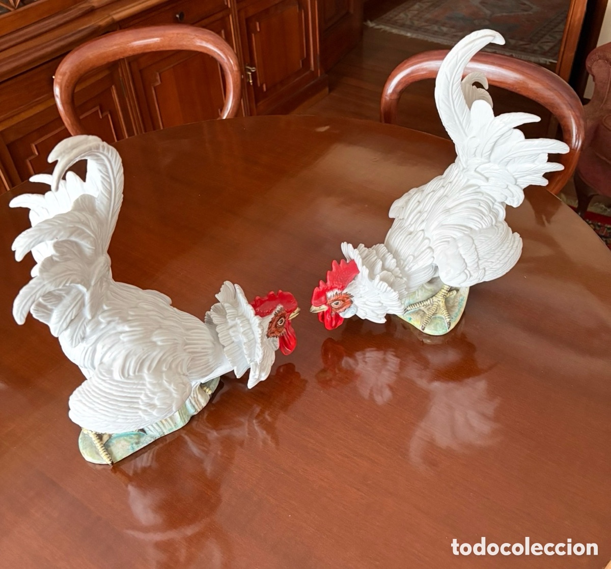 Vintage: Pareja gallos de pelea