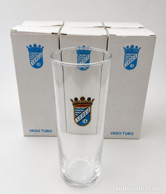 Vintage: LOTE DE 6 VASOS DE TUBO DEL XEREZ CLUB DEPORTIVO. VER FOTOS