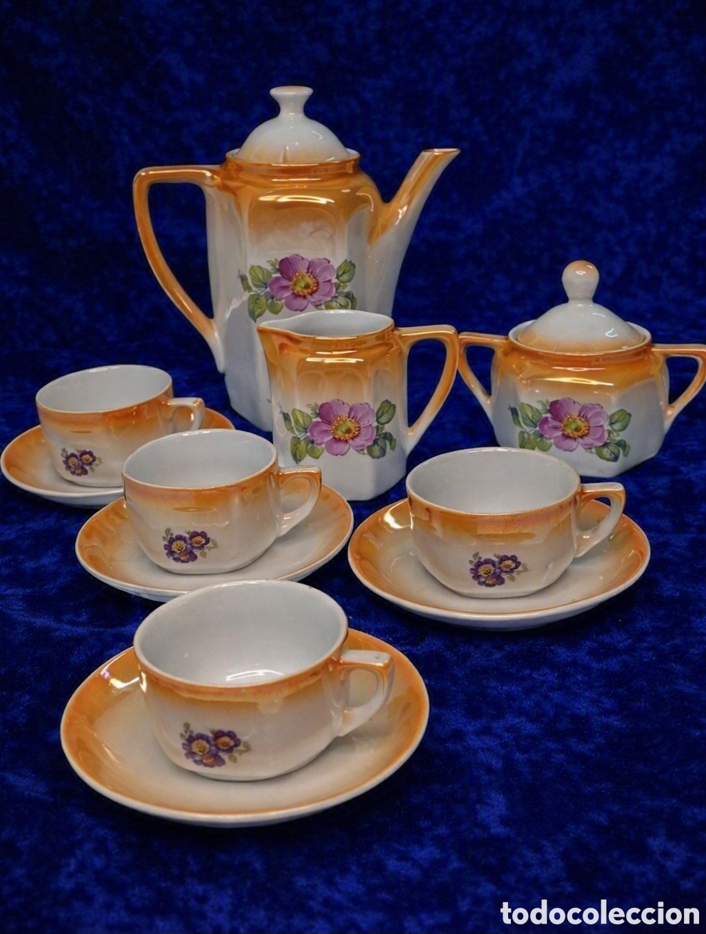 Vintage: Conjunto de porcelana iridiscente a&ntilde;os 40-50