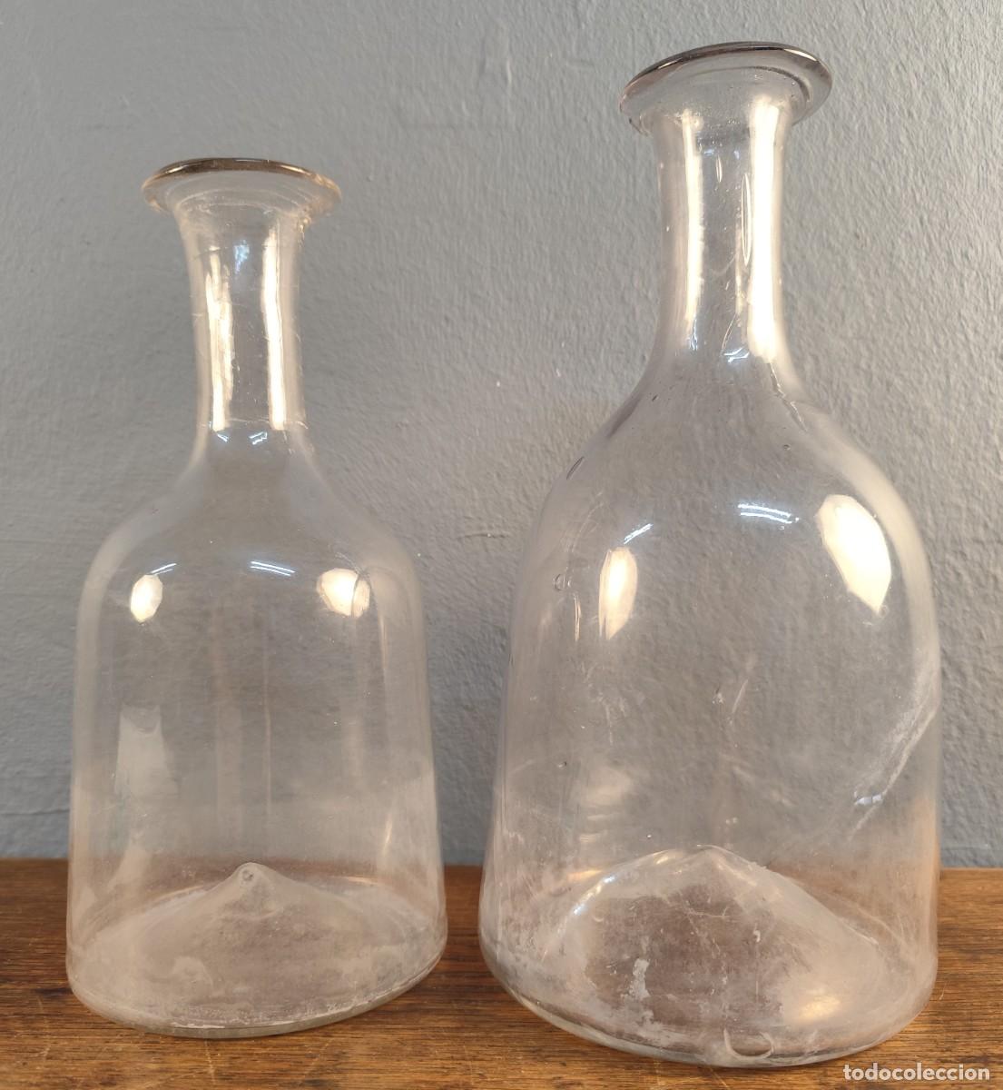 Vintage: Botellas antiguas de vidrio hechas a mano siglo XIX