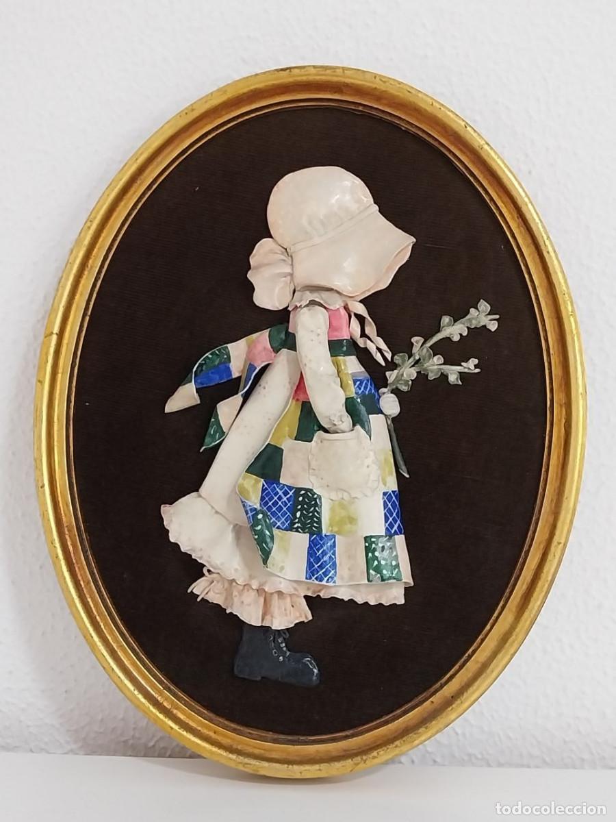 Vintage: Cuadro Ovalado Vintage, Relieve Ni&ntilde;a