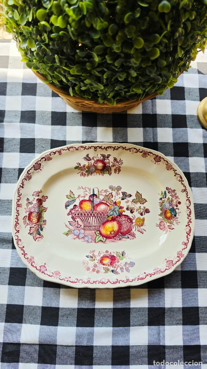 Vintage: Plato o Fuente Ovalada Mason&rsquo;s &rdquo;Fruit Basket&rdquo; (30x24 cm) Aut&eacute;ntico Encanto Campestre Ingl&eacute;s