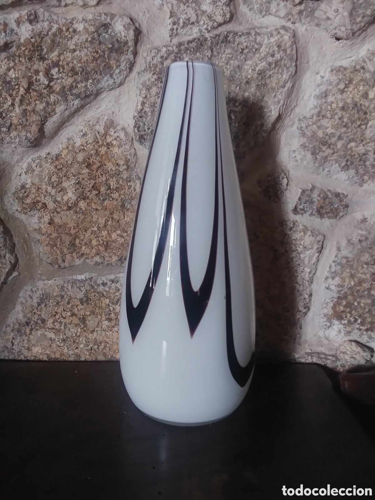 Vintage: Jarron cristal Murano 32 cm altura