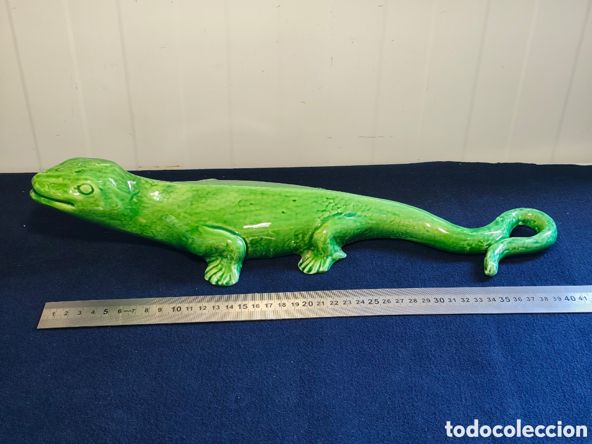 Vintage: Figura / Escultura de lagarto de cer&aacute;mica de Vallauris (Aegitna - Made in France)