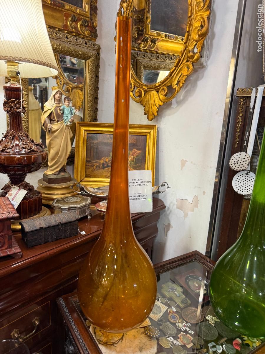 Vintage: PRECIOSO JARRON DE CRISTAL SOPLADO A&Ntilde;OS 70 - MEDIDA 83 CM - VINTAGE