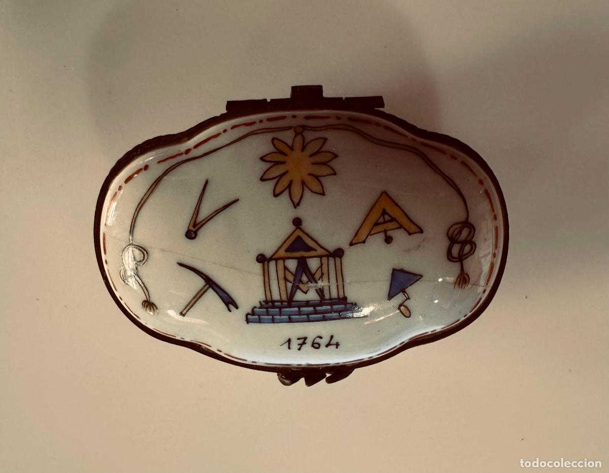 Vintage: CAJITA DE PORCELANA FRANCESA CON MARCAS - 1764 - ANTIGUA ORIGINAL -VER FOTOS