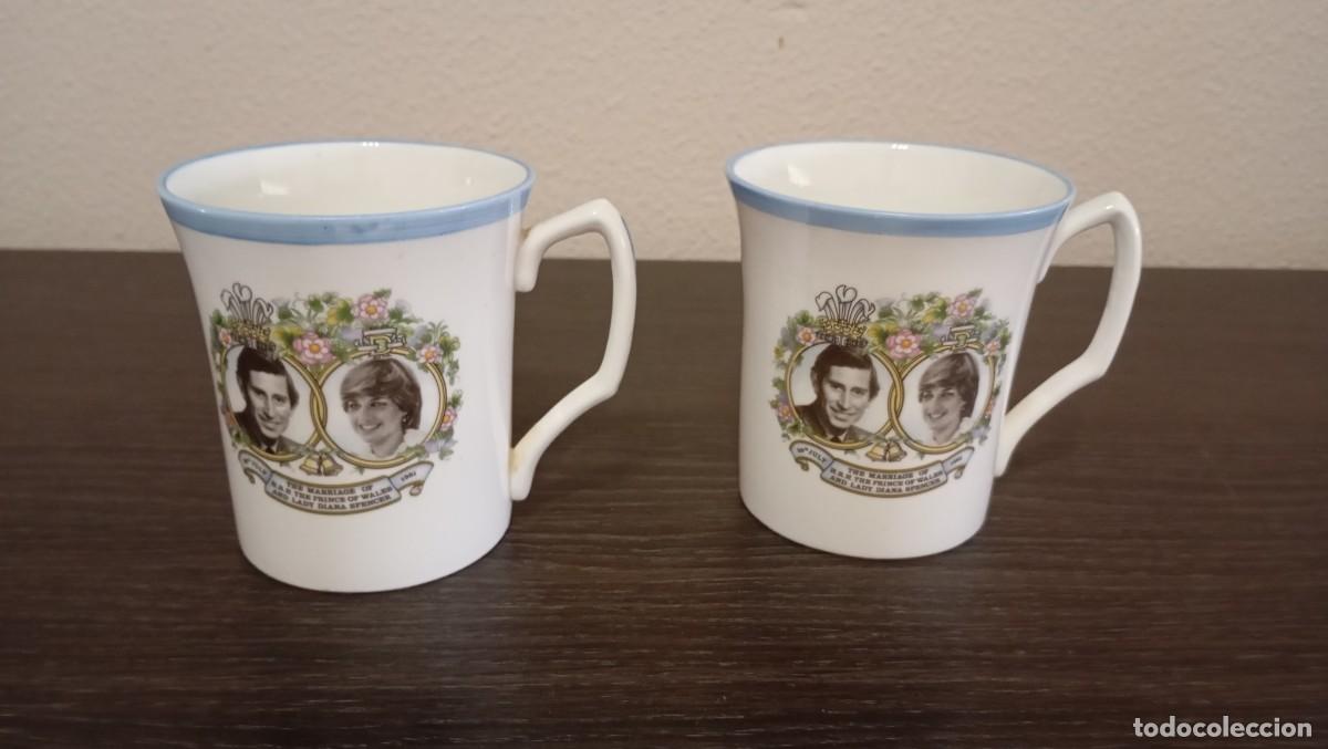 Vintage: BONITO CONJUNTO DE 2 TAZAS CONMEMORATIVAS DE PORCELANA FINA DE LA PRESTIGIOSA MARCA ROSE OF ENGLAND