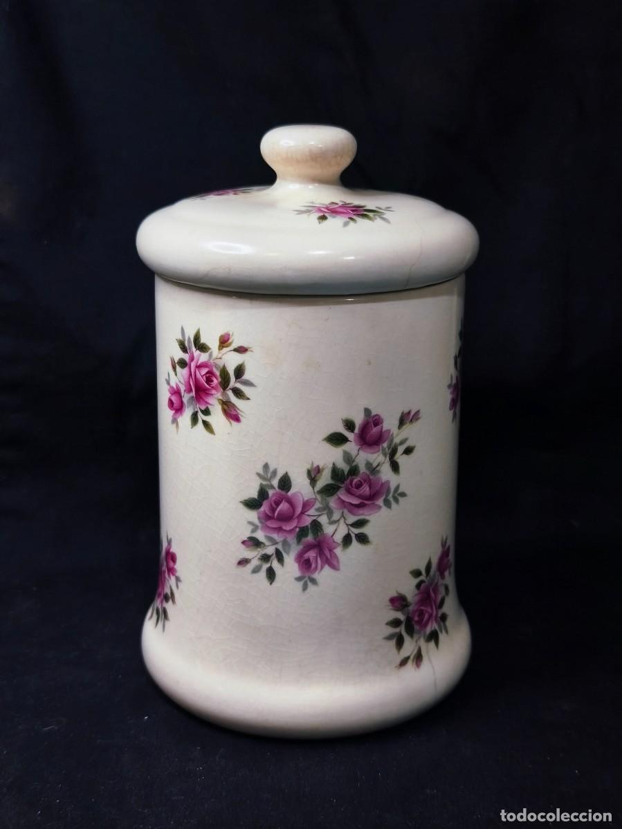 Vintage: tarro cilindrico de porcelana 20cm