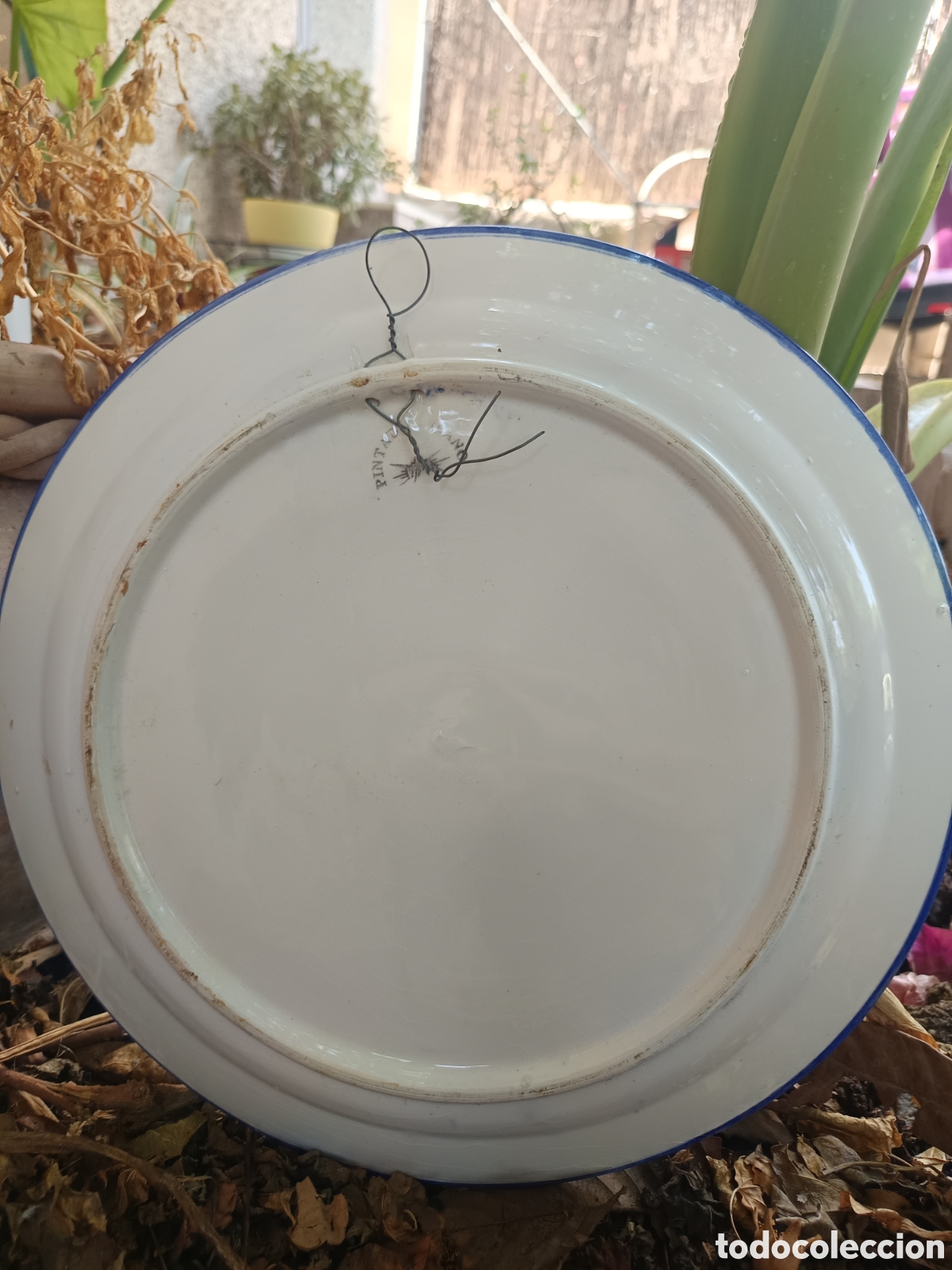 Vintage: Gran plato cer&aacute;mica murciana bellas flores