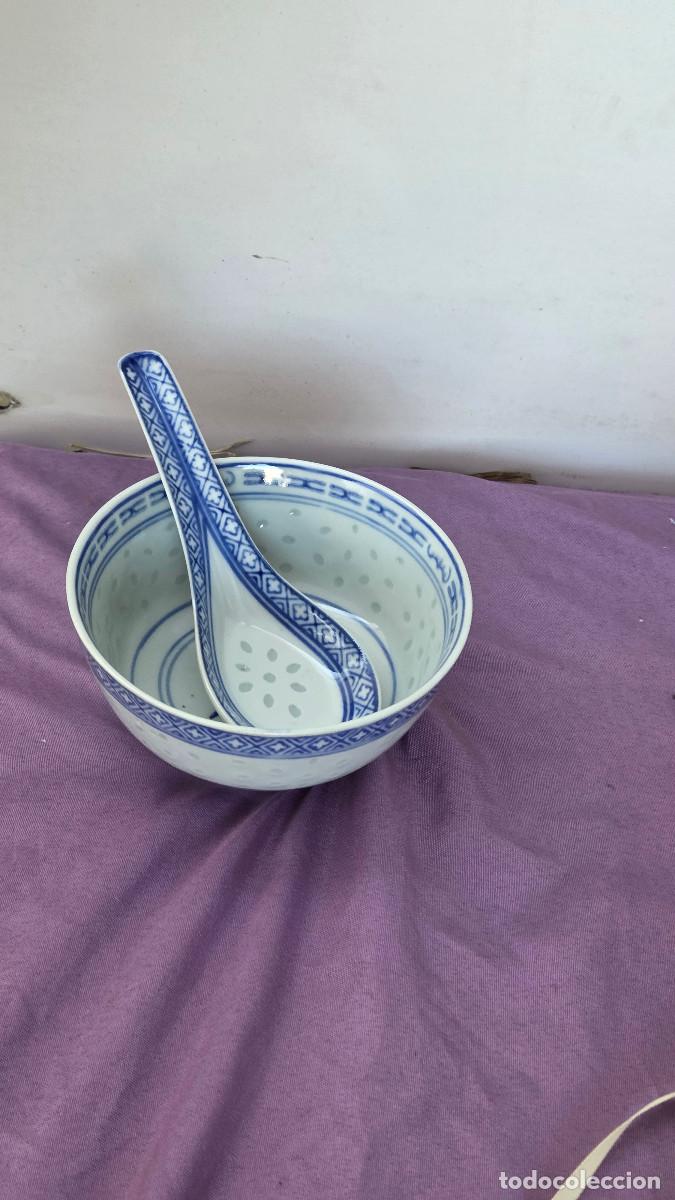 Vintage: cuenco de porcelana orienta y cuchara