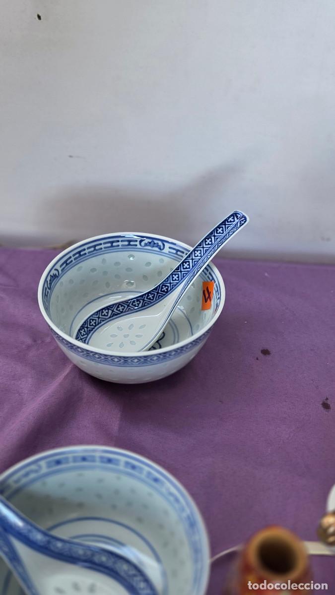 Vintage: cuenco de porcelana orienta y cuchara