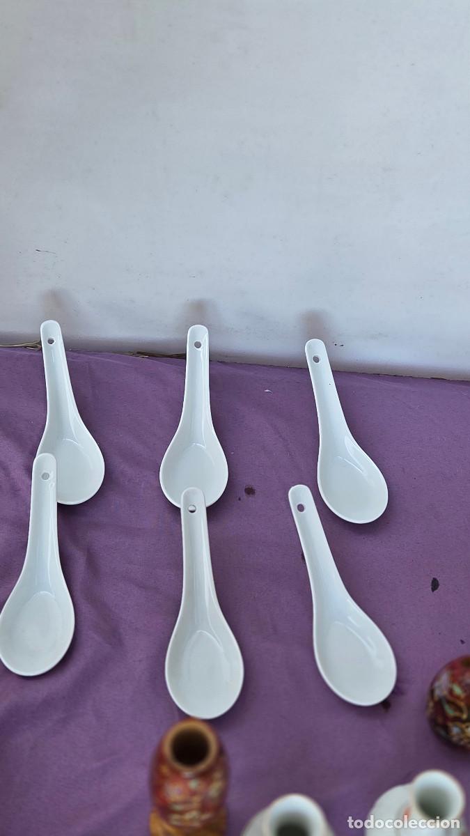 Vintage: 6 chucharilla de porcelana