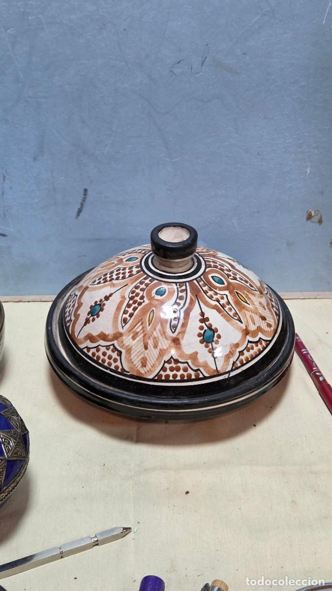 Vintage: cazuela con tapa de ceramica arabe