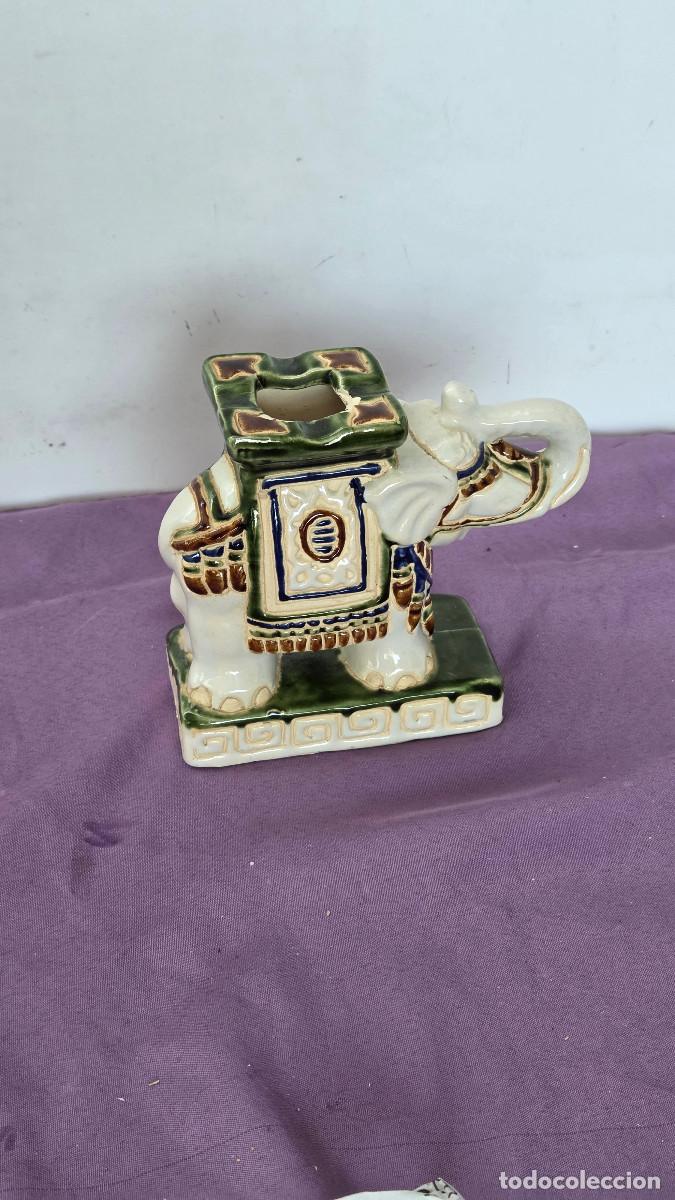 Vintage: cenicero elefante de ceramica
