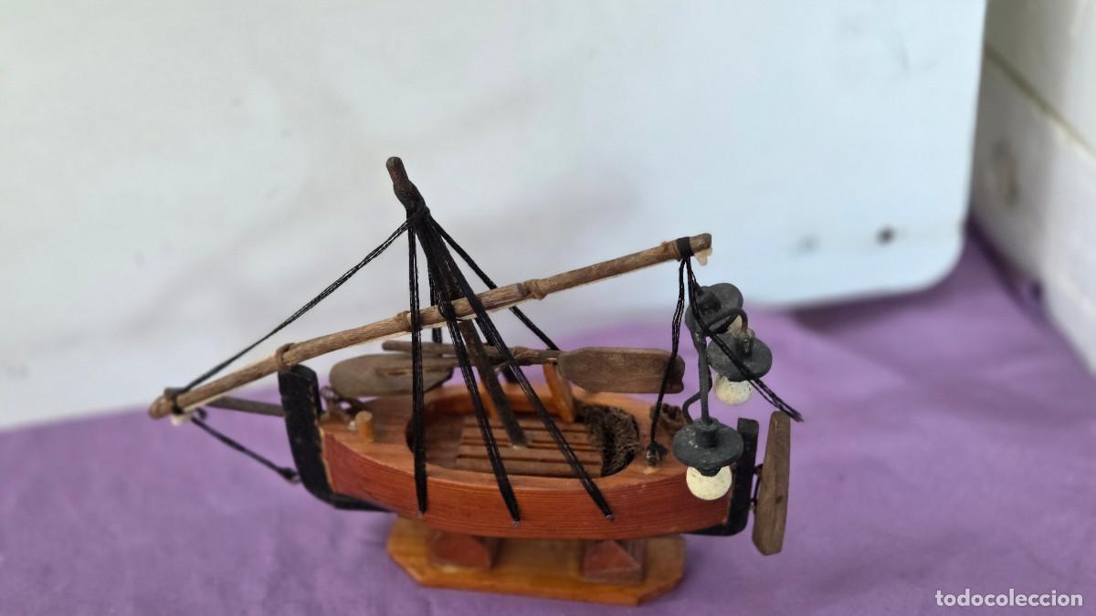 Vintage: maqueta de barco de pesca