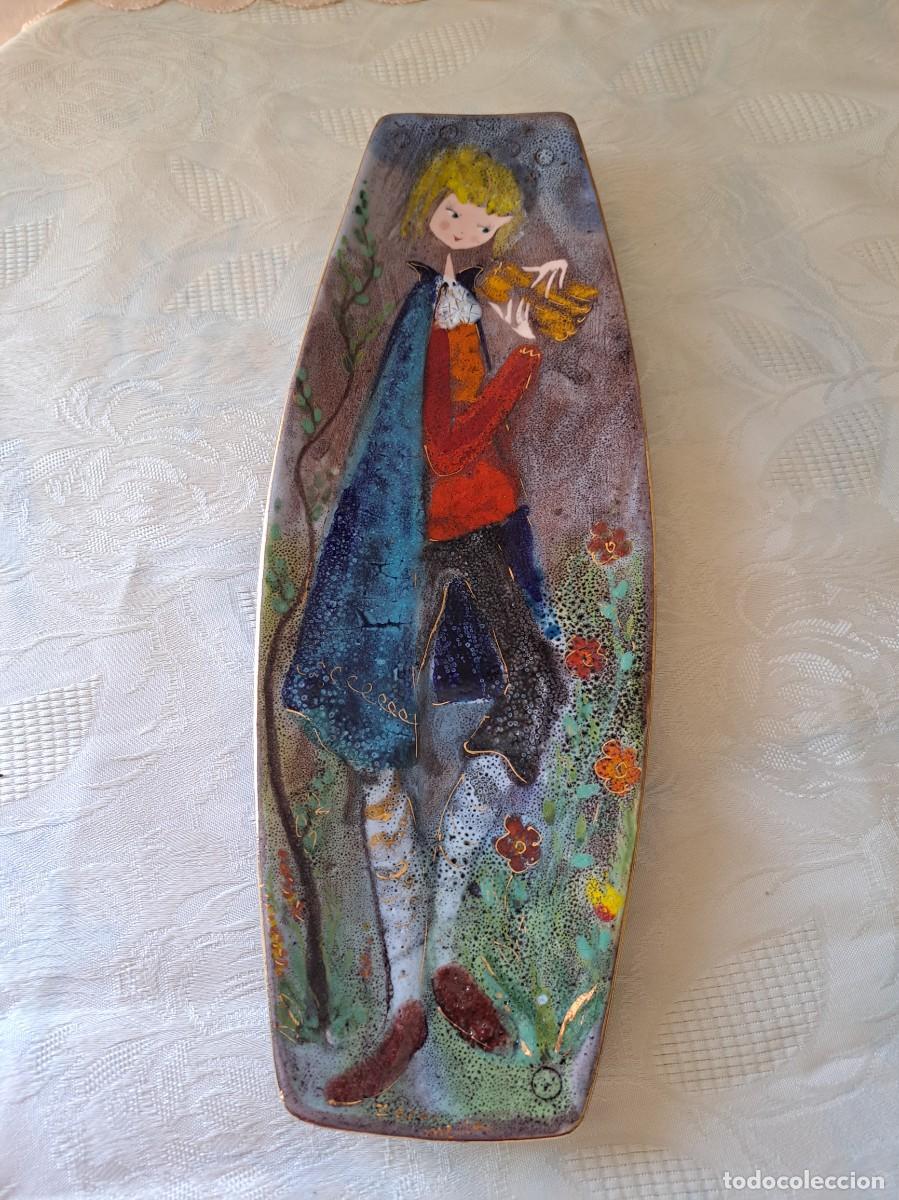 Vintage: Bandeja de pared cer&aacute;mica, KER VITREX - Pintada a mano, Dise&ntilde;o de Zara Mella, 50/60s
