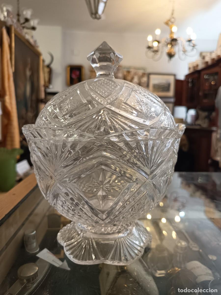 Vintage: Bombonera de cristal 23 cm