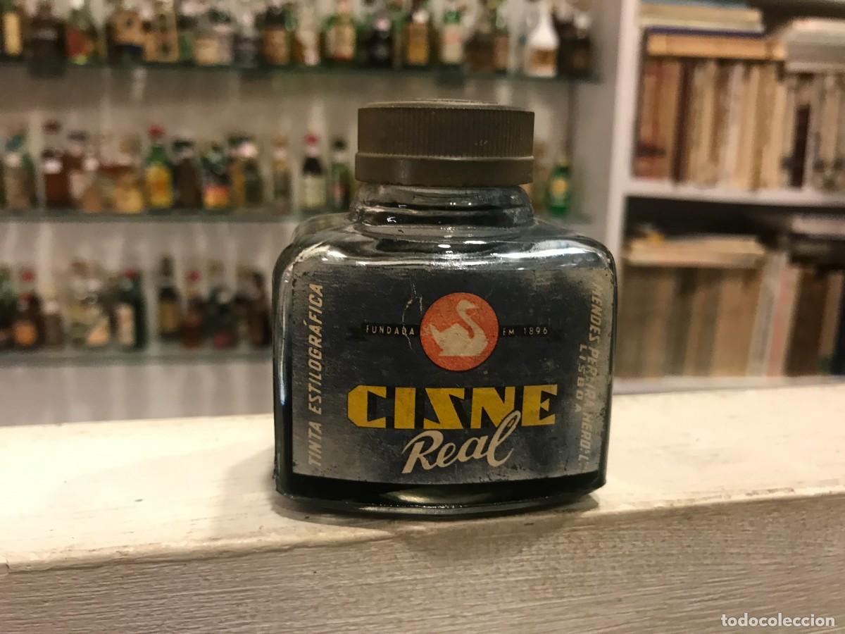Vintage: RECIPIENTE DE CRISTAL. BOTELL&Iacute;N VAC&Iacute;O. TINTA ESTILOGR&Aacute;FICA CISNE REAL. LISBOA. ALTURA: 7CM