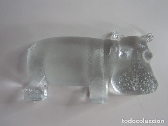 Vintage: PRECIOSA GRAN PISAPAPELES CRISTAL KOSTA BODA SUECIA SERIE ZOO &rdquo;HIPO&rdquo; - 22 CM