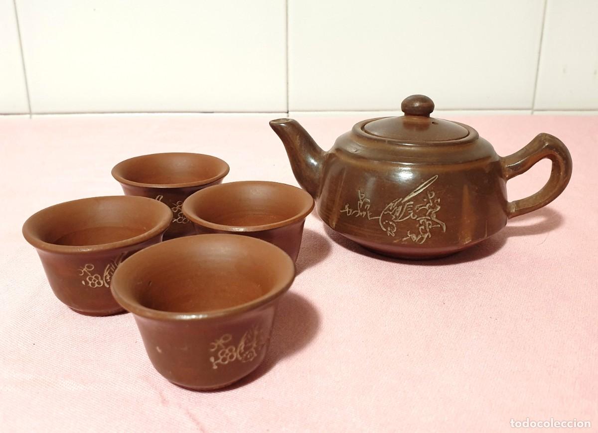 Vintage: Juego de t&eacute; YiXing Zisha, original chino vintage de los a&ntilde;os 70, arcilla p&uacute;rpura