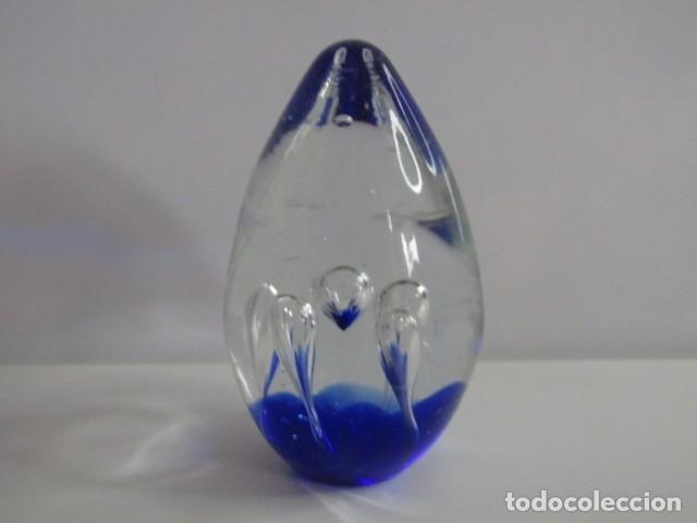 Vintage: PRECIOSA PISAPAPELES CRISTAL ESTILO HUEVO OVOIDE BUBBLES MURANO RAR - 10 CM