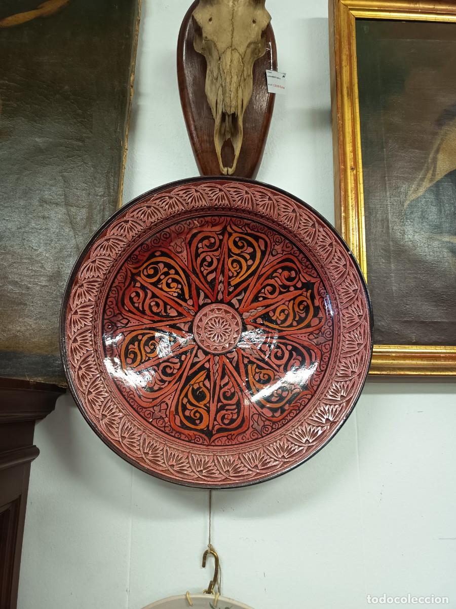 Vintage: Gran plato de cer&aacute;mica Rojo 43 cm