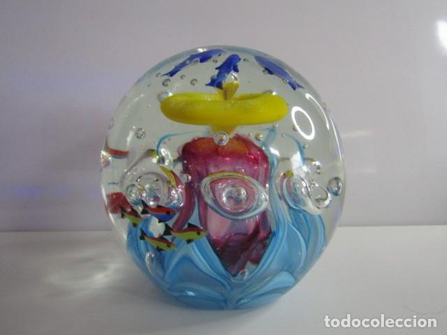 Vintage: ESPECTACULAR GRAN PISAPAPELES CRISTAL ACUARIO MURANO RAR S.XX - 17 CM - 6,5 KG