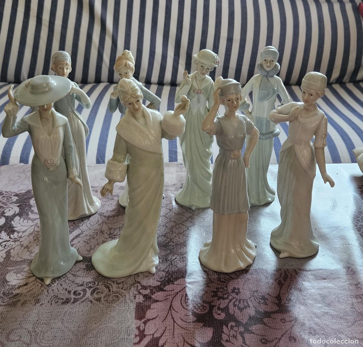 Vintage: Colecci&oacute;n Vintage 8 Figuras Femeninas Estilizadas Porcelana IPL Belle &Eacute;poque, Fashion In Par&iacute;s.