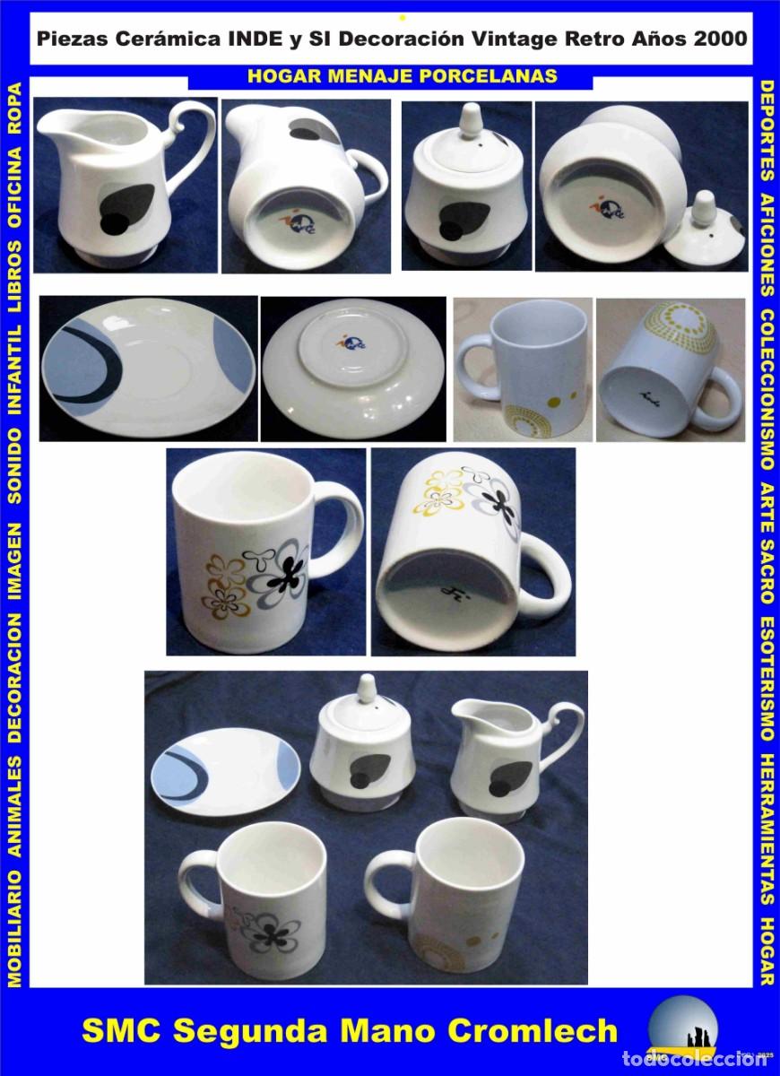 Vintage: 5 Piezas de Cer&aacute;mica de las marcas INDE y SI. A&ntilde;os 2000 Decoraci&oacute;n Retro Vintage Poco uso