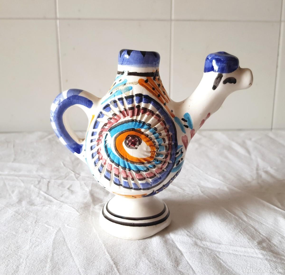 Vintage: Candelabro tunecino oriental de cer&aacute;mica vintage decorado con la forma de un camello m&aacute;gico